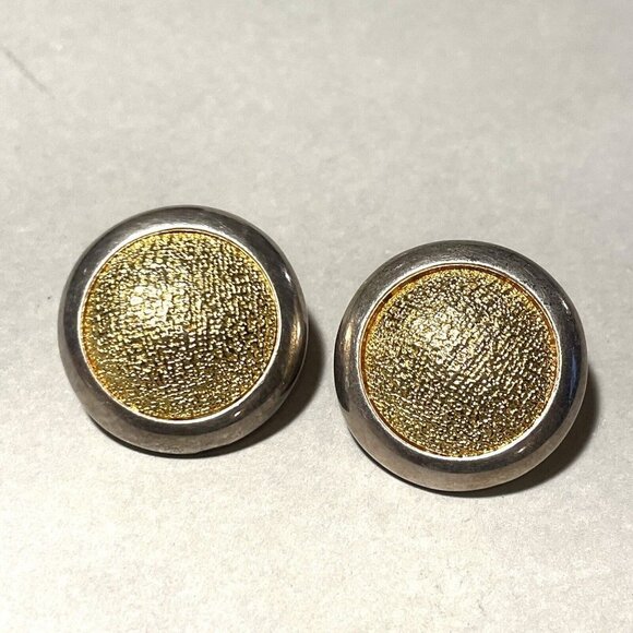Vintage Signed DARLENE Gold/Silver Tone  Earrings Circular - Picture 2 of 6